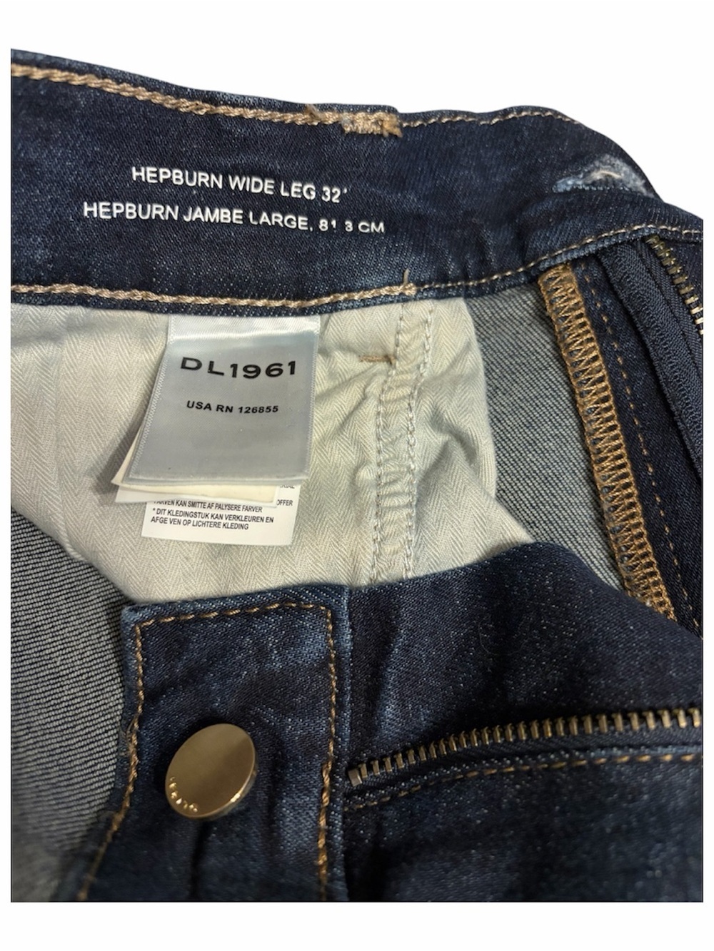 DL1961 Hepburn High-Rise Wide Leg Jeans in Mediterranean 28x32 EUC - Picture 8 of 9